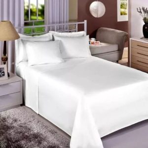 Jogo Cama King Size Branco Premium 200 Fios Estamparia