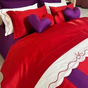 Jogo de Lençóis ROYAL SATEN | Vermelho | Cetim Algodão 300 fios | PiuBelle